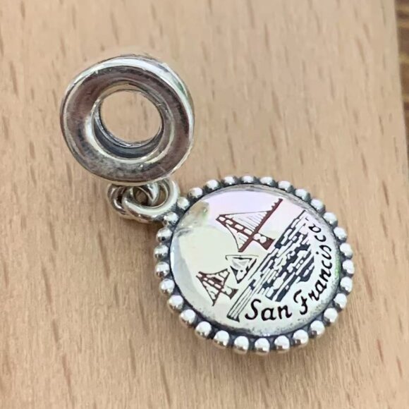 Pandora San Francisco Bridge Dangle Charm Pendant, S925 Silver Bracelets - Picture 3 of 4